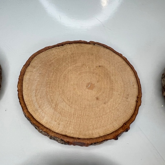 Handmade Rustic Wood Drink Coasters Set of 6 For Tea Coffee Mug Drinks - Picture 4 of 13